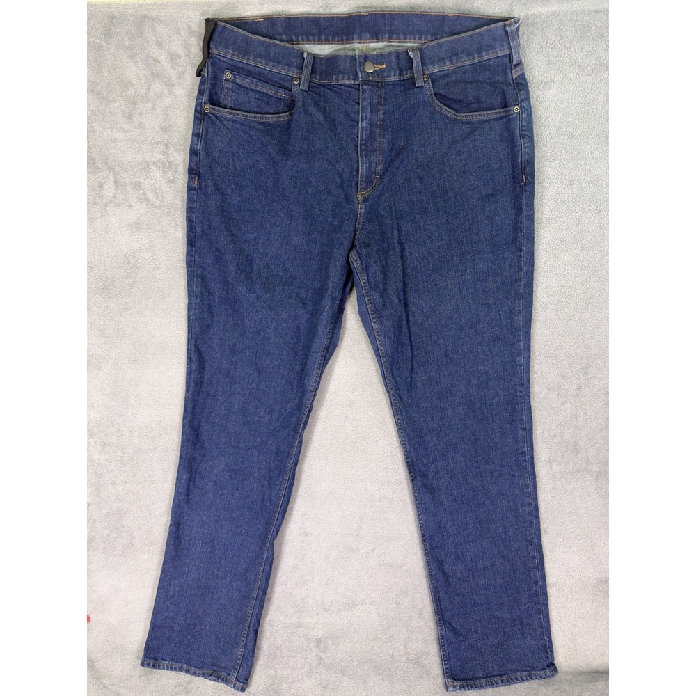 Duluth 40 Grit Jeans Mens 38x34 Blue Straight Standard Fit Dark Wash Stretch